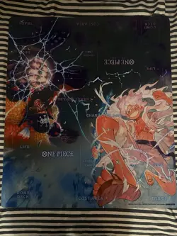 One Piece 2-Player Playmat Luffy Teach Blackbeard UNUSED Official Bandai - Image 2
