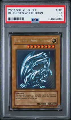 2002 YU-GI-OH! STARTER DECK: KAIBA #001 BLUE-EYES WHITE DRAGON PSA 5 - Image 1