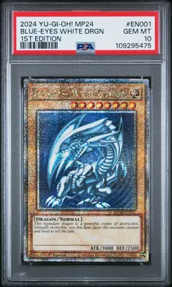 2024 YU-GI-OH! MP24-25TH ANV TIN: DUELING MIRRORS BLUE-EYES WHITE DRAGON PSA 10 - Image 1