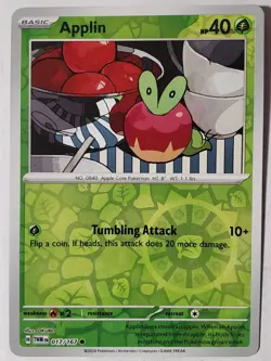 REVERSE HOLO Applin 017/167 NM / M - Twilight Masquerade Pokemon Card OKUBO Art - Image 1