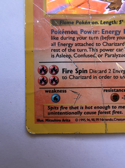 Charizard Holo 4/102 Base Set Unlimited 1999 Pokemon Card - Mod Played Condition - Image 4