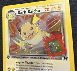 Dark Raichu 1st Edition Pokemon Card Team Rocket Set 83/82 Holo Rare - Image 4