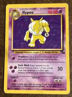 Hypno - Fossil Set - 23/62 - Non Holo Foil Rare - Pokemon Card TCG - HP - Image 1