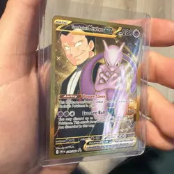 Destined Rivals Gold Team Rockets Mewtwo EX Hyper Rare Card 240/182 - Image 2
