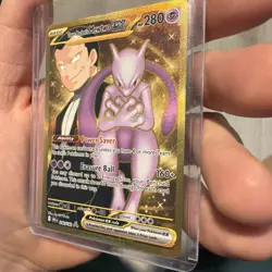 Destined Rivals Gold Team Rockets Mewtwo EX Hyper Rare Card 240/182 - Image 3