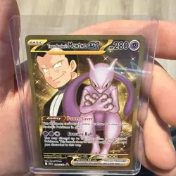 Destined Rivals Gold Team Rockets Mewtwo EX Hyper Rare Card 240/182 - Image 4