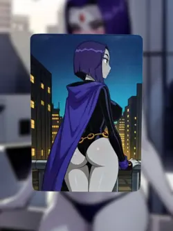 Raven Justice League Anime Waifu Sexy Goddess Doujin Lewd Hentai Card - Image 1