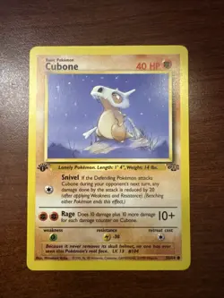 Pokemon TCG 1st Edition #104 Cubone Jungle Set 50/64 - Image 1