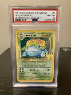 2021 Pokemon Celebrations Venusaur-HOLO Rare PSA 10 Gem Mint #15/102 - Image 1