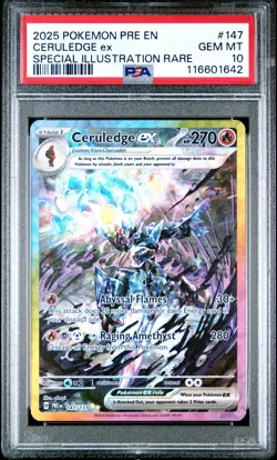 2025 POKEMON PRE EN-PRISMATIC EVOLUTIONS #147 CERULEDGE EX PSA 10 - Image 1