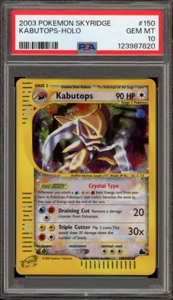 Pokemon Kabutops Skyridge Crystal Holo Rare #150 PSA 10 Gem Mint - Image 1