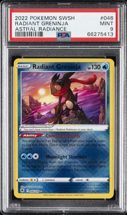 2022 POKEMON SWORD & SHIELD ASTRAL RADIANCE #046 RADIANT GRENINJA PSA 9 - Image 1