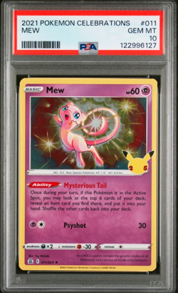 PSA 10 HOLO MEW 011/025 POKEMON CELEBRATIONS 2021 LOW POP - Image 1