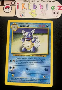 Schillok GERMAN Wartortle 42/102 PL Base Set Pokemon Card. Free Tracked Ship! - Image 1