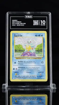 2023 POKEMON CLB-TRADING CARD GAME CLASSIC #001 SQUIRTLE TAG 10 - Image 1