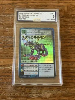 1999 Digimon MetalGarurumon B0-109 Japanese TCG Graded AGS 9 Grading Card - Image 1