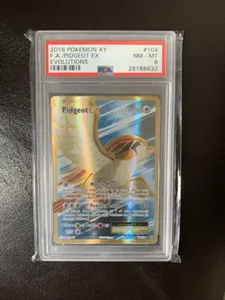 Pokemon Card Pidgeot EX 104/108 Ultra Rare Full Art XY Evolutions PSA 8 - Image 1