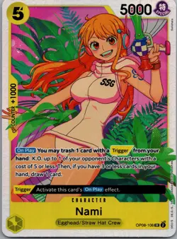 One Piece CCG Nami (SR) OP08-106 Two Legends Foil Card FREE SHIPPING - Image 1