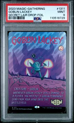 2023 MTG SECRET LAIR DROP FOIL #1311 GOBLIN LACKEY PSA 9 - Image 1