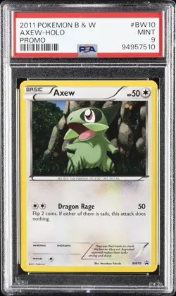 2011 POKEMON B&W PROMO #BW10 AXEW-HOLO PSA 9 - Image 1
