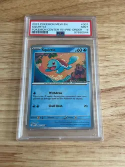 2023 POKEMON CENTER 151 PRE-ORDER PROMO #007 SQUIRTLE PSA 9 - Image 1