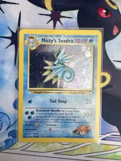 Pokemon TCG Misty's Seadra Holo Rare Gym Heroes 9/132 - Image 1
