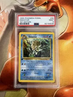 Omastar 40/62 Fossil 1st Edition PSA Graded 9 Pokemon TCG - Image 1