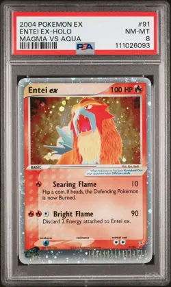 2004 POKEMON EX TEAM MAGMA VS TEAM AQUA #91 ENTEI EX-HOLO PSA 8 - Image 1