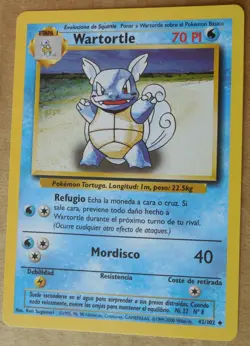 Spanish Wartortle 42/102 Uncommon Non-Holo Base Set Pokemon NM/LP - Image 1