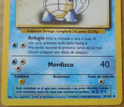 Spanish Wartortle 42/102 Uncommon Non-Holo Base Set Pokemon NM/LP - Image 3