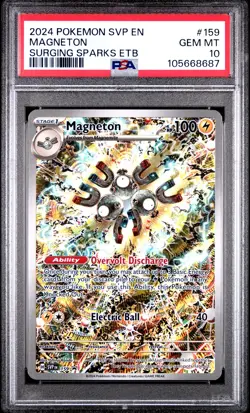 2024 POKEMON SVP EN-SV BLACK STAR PROMO #159 MAGNETON PSA 10 - Image 1