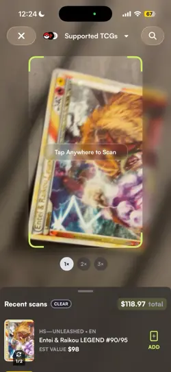 Entei & Raikou Legend 90/95 HS Unleashed (Top) Pokemon TCG - LP - Image 3