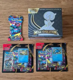 Lot pokemon mega evolution ETB 2 tripack 1 booster Me01 Scelle Neuf FR - Image 1