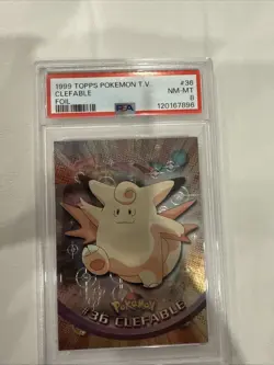 1999 TOPPS POKEMON TV ANIMATION SERIES 1 #36 CLEFABLE - FOIL PSA 8 NM-MT - Image 1