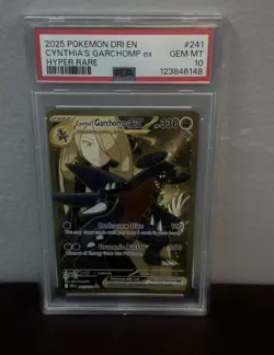 2025 Pokemon Destined Rivals Hyper Rare #241 Cynthia's Garchomp EX PSA 10 - Image 1