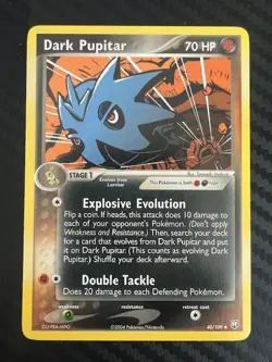 Pokemon TCG Dark Pupitar 40/109 Team Rocket Returns Uncommon LP - Image 1
