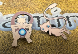 Pokemon Official 2 Pin Set - Mew + Mewtwo Pins Hidden Fates Pin Collection - Image 1