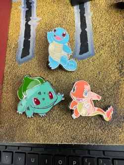 Pokemon Go 3 Pin Set - Bulbasaur, Charmander, Squirtle Generation 1 Starters - Image 1