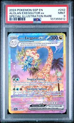 2024 POKEMON SSP EN-SURGING SPARKS #242 ALOLAN EXEGGUTOR EX PSA 9 - Image 1