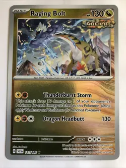 Pokemon TCG Stellar Crown Raging Bolt Reverse Holofoil 111/142 NM Rare - Image 1