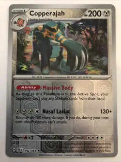 Pokemon TCG Shrouded Fable Copperajah Reverse Holofoil 042/064 NM Rare - Image 1