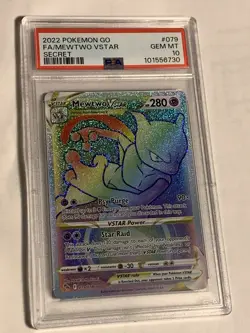 2022 Pokemon Go Mewtwo VSTAR Secret #079 PSA Gem Mint 10 - Image 1