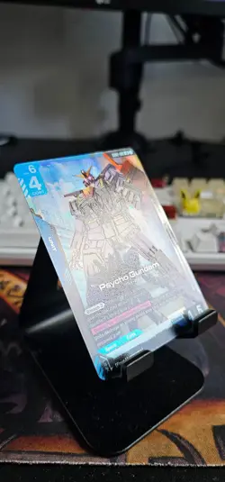 GUNDAM TCG CARD GAME PSYCHO GUNDAM GD02-001 LR HOLO FOIL ENG DUAL IMPACT IN HAND - Image 2