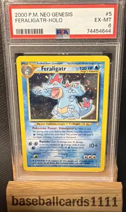 PSA 6 Feraligatr Holo 5/111 Neo Genesis 2000 Pokemon Card P2 - Image 1