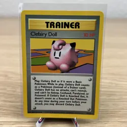 Clefairy Doll Base set 70/102 Rate trainer Pokemon trading card - Image 1