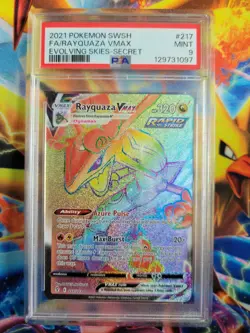 Pokemon Rayquaza VMax Secret Evolving Skies #217 Graded Card PSA 9 - Image 1