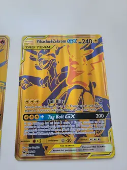 Pokemon - Reshiram & Charizard GX SM247 & Pikachu & Zekrom GX SM248 JUMBO CARDS - Image 3