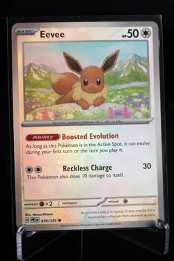Eevee Master Ball Reverse Holo 074/131 Prismatic Evolutions Pokemon Card TCG NM - Image 1