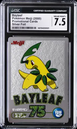 2000 POKEMON MEIJI PROMO CARDS, SILVER FOIL BAYLEEF CGC 7.5 - Image 1