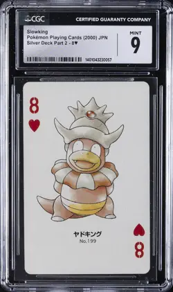 2000 POKEMON PLAYING CARDS JPN SILVER DECK PART 2 - 8 OF HEARTS SLOWKING CGC 9 - Image 1
